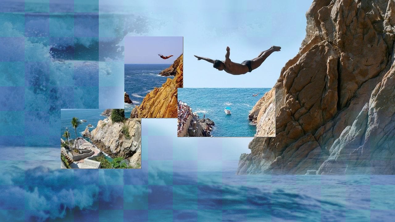 Jumping from the top of the cliff