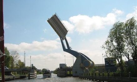Amazing Bridge in the city of Leeuwarden in the Netherlands