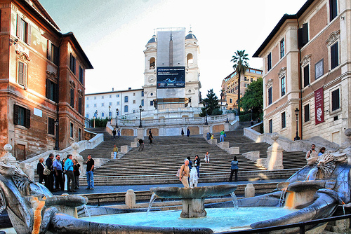 Plaza de Spain in Rome got many stairs