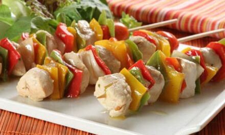 Skewers chicken with vegetables