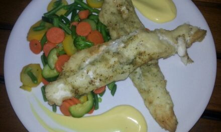 Healthy dinner: Vegetarian salmon with vegetables
