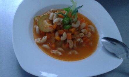 Healthy and warm vegetable soup for a cold day