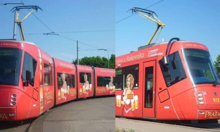 When Skoda Pumps Up Their Trams with a Sexy Lady holding Beer